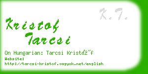 kristof tarcsi business card